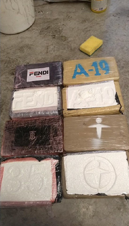 Packages of cocaine seized by police.