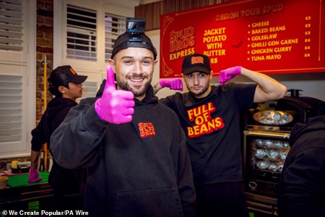 Jacob Nelson (left) and Harley Nelson have gone viral on TikTok for their POV potato-serving videos