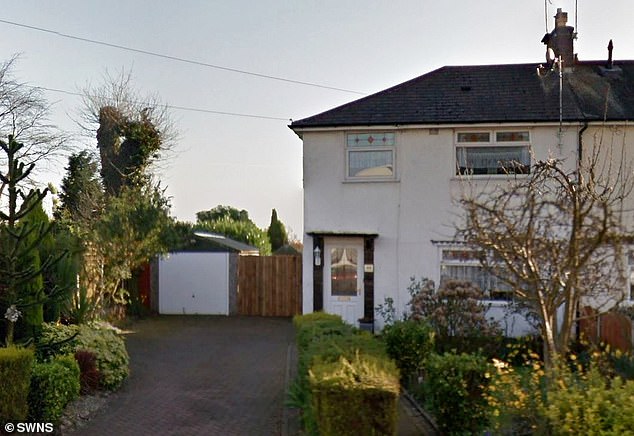 Pictured: a Google street view that shows his house in March 2017, prior to the construction of the bungalow in March 2019