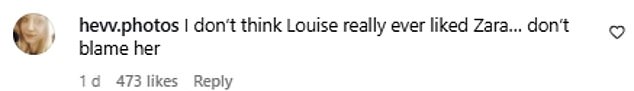 Louise said she wants Sam to be in a relationship with someone who 'she could get along with,' with some fans quick to claim this was a dig at Zara