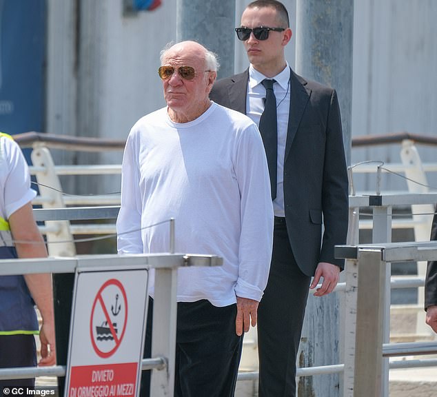 American film producer Barry Diller arrives at Venice Marco Polo airport