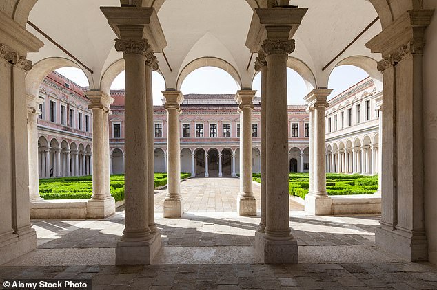 The Palladian Cloisters in the Benedictine Monastery now part of the Cini Foundation, on the island of San Giorgio Maggiore - which could make for the perfect wedding venue