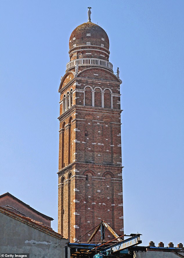 Bell Tower at Roman Catholic Church of Madonna dell Orto pictured without scaffolding