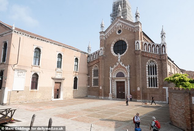 When guests first arrive, they will see the iconic bell tower covered in scaffolding