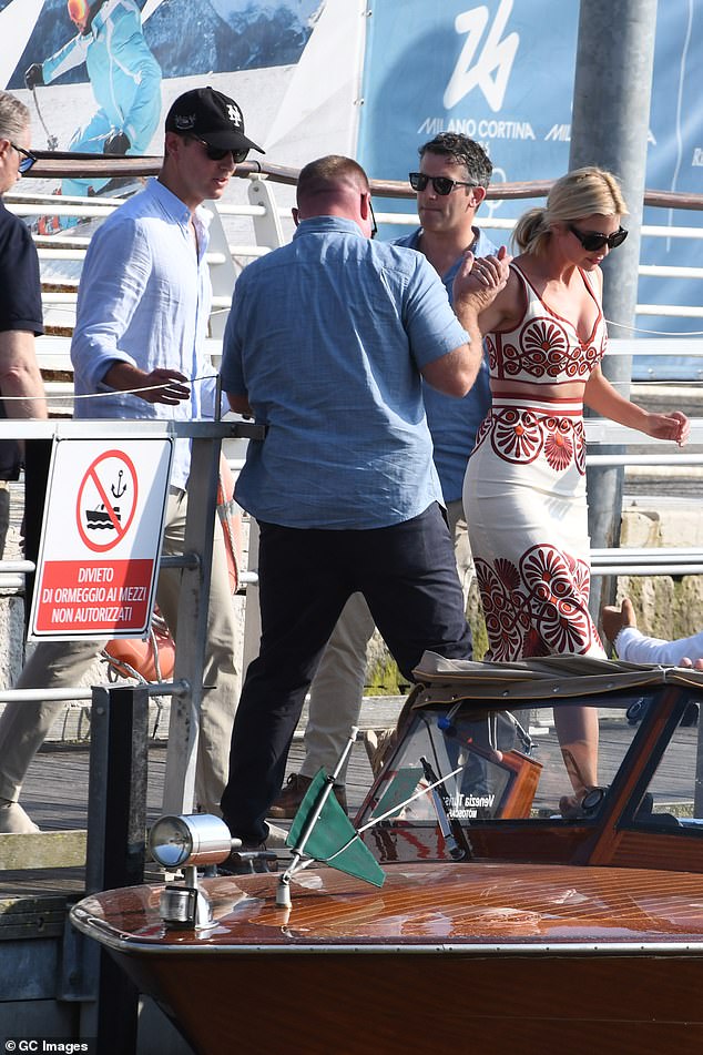 ared Kushner and wife Ivanka Trump enter a water taxi after arriving at Marco Polo airport at ahead of the wedding of Jeff Bezos and Lauren Sanchez on June 24