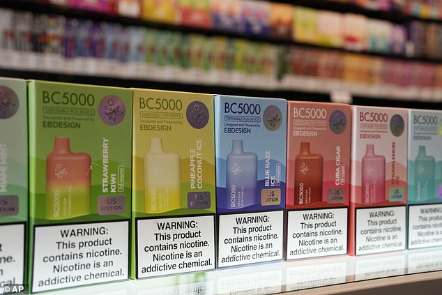 ELF Bar, which is also sold as EB Design (pictured here), was the most popular disposable vape of 2023 and 2024