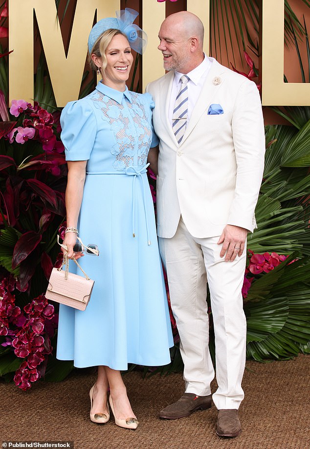 Pictured: Zara and Mike during the Magic Millions Race Day in Australia's Gold Coast in January