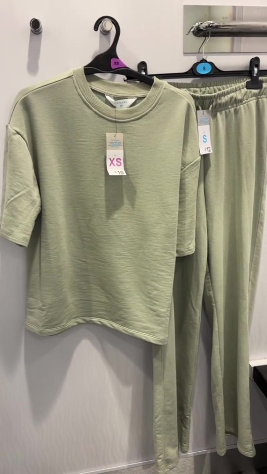 Sage green Primark tracksuit.