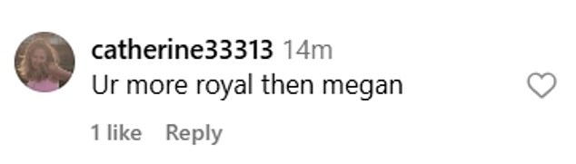 Seeing the humourous side fans rushed to the comments as they penned: 'When you get to do it at the Palace but Harry and Meghan couldn¿t lol'
