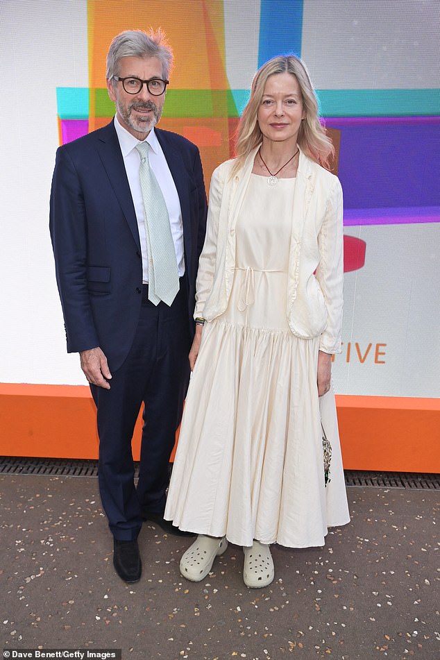Lady Helen Taylor chose to accessorise her cream ensemble with a pair of matching Crocs as she attended the fundraiser with her husband Tim Taylor