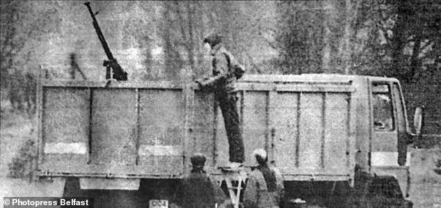 Pictured: The Russian made DHSK heavy machine-gun mounted on a lorry at Clonoe in 1992
