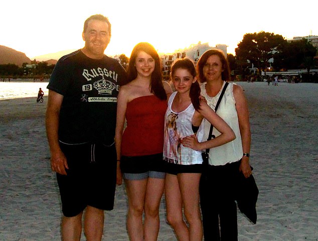 John Hunt (left) is pictured with his family Carol (right), Hannah (second left) and Louise (second right)