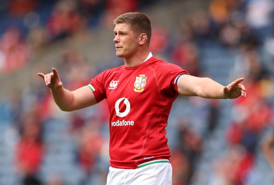 Owen Farrell of the British and Irish Lions during a rugby match.