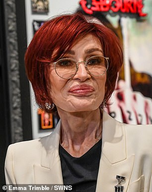 Sharon, who is known for her love of surgery, showed off her smooth visage and noticeably more plump lips - which could be an illusion from artful make-up