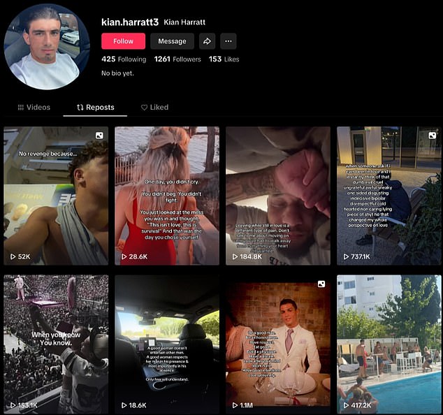 Harratt reposted a clip of the altercation on his TikTok page, with the video being seen more than 400,000 times