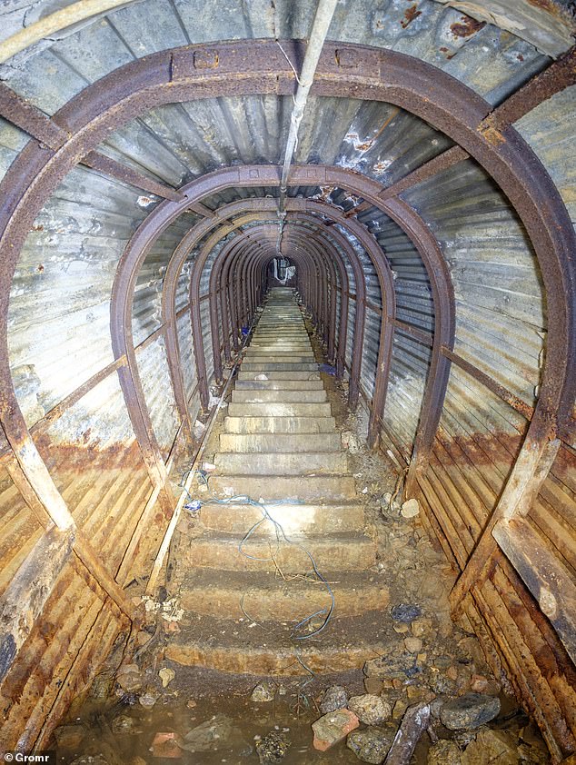 Bunker specialist Matt Wright, the director of Burrowed, told MailOnline interest for the structures has more than tripled to what it was when Russia invaded Ukraine. Above, Tunbridge Wells Battle Headquarters