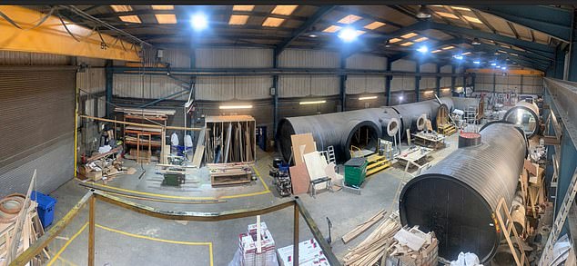 While holiday accommodation is what the company do most, Mr Wright said he expects bunkers to be their best selling product in the next four to six months. Above, an image of the underground structure being built by his team