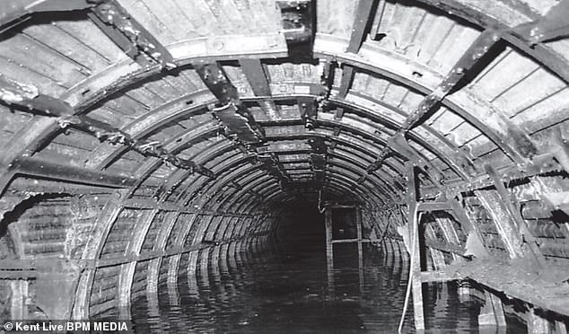 Mr Wright said people are becoming increasingly scared of the future and that is why they have turned to requesting bunkers. Pictured, extensive flooding at the Hargate Forest bunker