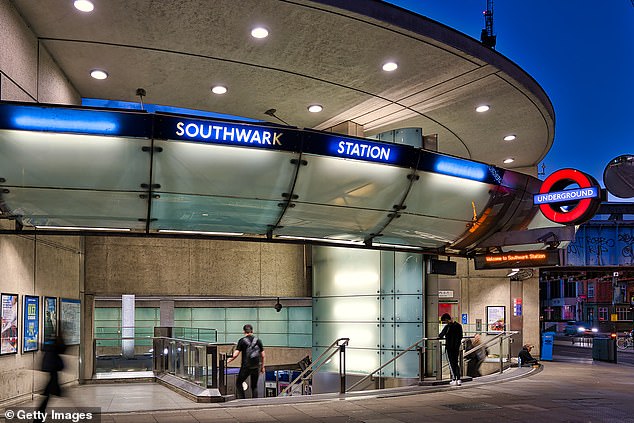 Samuel Winter died after being assaulted at Southwark Underground Station (file image of the station entrance)