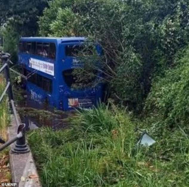 Nearly 20 children were injured after the double decker crashed into the river in Eastleigh