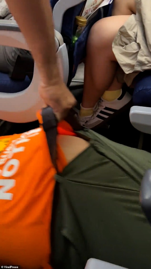 The tourist reportedly complained there was not enough room in his window seat on the Thai Lion Air flight leaving from Bangkok on June 25