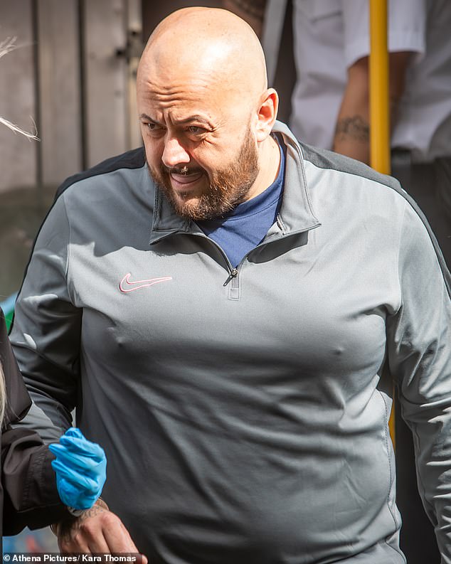 Lewis, handed the bounty to neighbour Dominique Saunders, pictured, it is alleged (pictured on Tuesday)