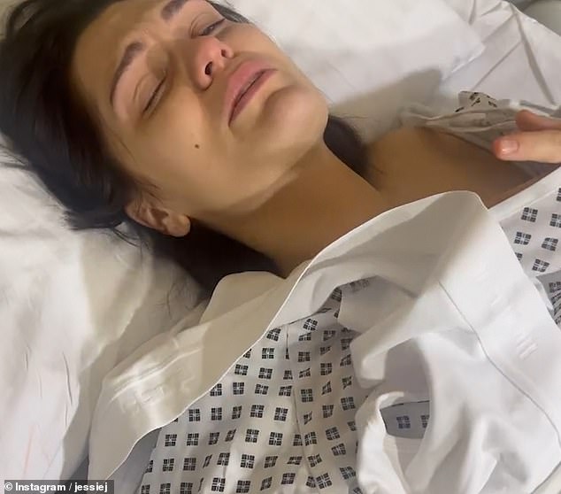 Jessie broke down in tears in a heartbreaking video from her hospital bed after undergoing surgery as part of her treatment for breast cancer last week