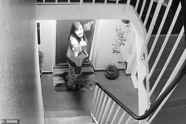 Another occasion on which Gray was captured on doorbell footage showing her middle finger