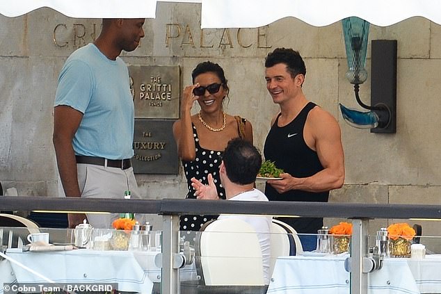 The pair seemed in good spirits as they chatted away