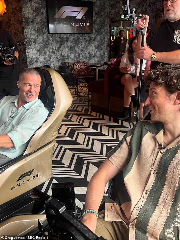 The contest was seemingly played in good spirits though, as Brad was later seen laughing at radio 1 host Greg James before sitting down for an interview