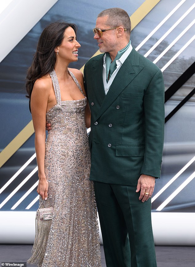 Showing off his buzzcut, Brad was also joined by his girlfriend Ines de Ramon as the couple walked the carpet together