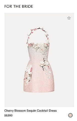 The dress is listed under the bridal section of the website (pictured)