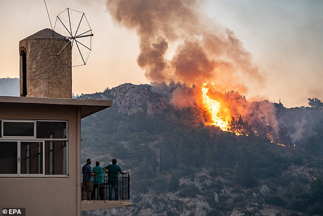 Greece has declared a state of emergency as wildfires burned for the third day in the island of Chios