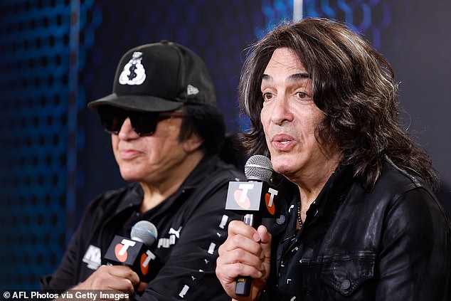 While the makeup became their signature, KISS stunned the world in 1983 by appearing in an MTV interview completely unmasked; (Simmons and Stanley in 2023)