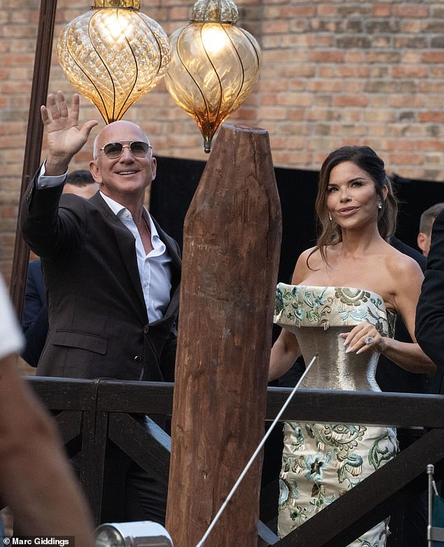 Bezos is worth around $224.6 billion and is thought to be spending tens of millions on his wedding; the couple seen on Thursday