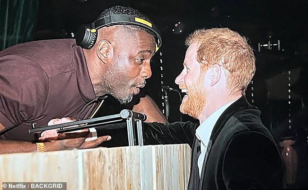 Prince Harry and Meghan Markle opened up their wedding album for their Netflix series in 2022, featuring pictured with Idris Elba
