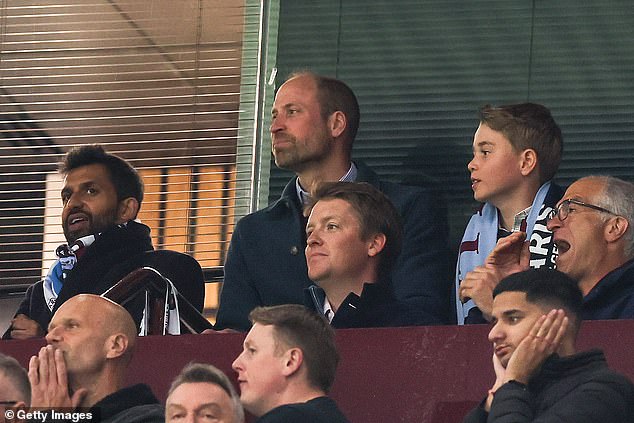 The Duke of Westminster is pictured with Prince William and Prince George in April