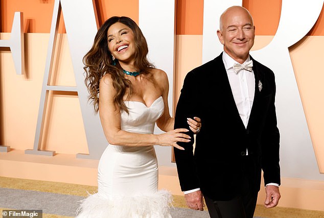 Bezos and Sanchez's $20 million ceremony will take place on Friday - although it was revealed on Thursday that the couple are already legally married; seen in March in Beverly Hills