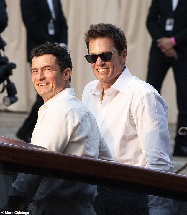 Tom Brady and newly-single Orlando Bloom led the hunk parade in Venice, Italy on Thursday which was the first day of the most-anticipated nuptials of the year