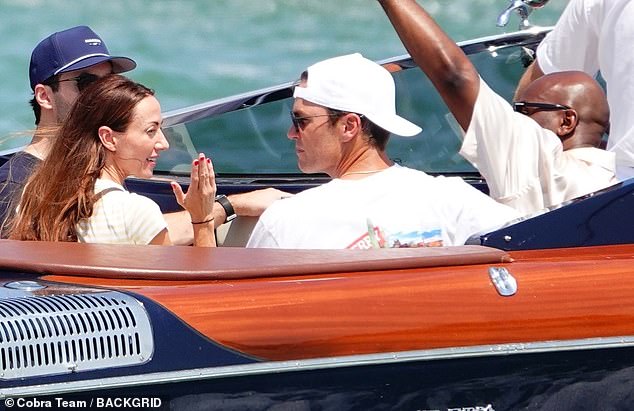 Brady was pictured arriving on Thursday, sharing a boat with a large group of other stars