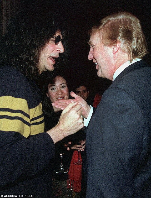 Broadcaster Howard Stern and Donald Trump at a party in New York city in 2000