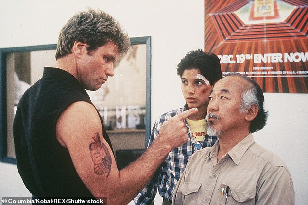 Kove portrayed the role of villainous karate instructor John Kreese in the first three Karate Kid film in the 1980s. Pictured in the 1984 original opposite Ralph Macchio and the late Pat Morita