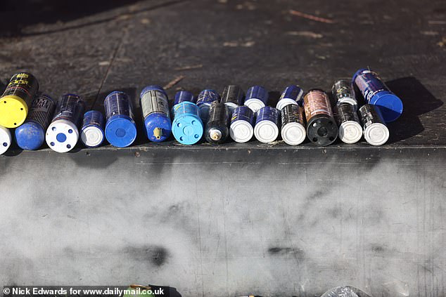 Nitrous oxide canisters left at the site this morning as the Glastonbury Festival continues