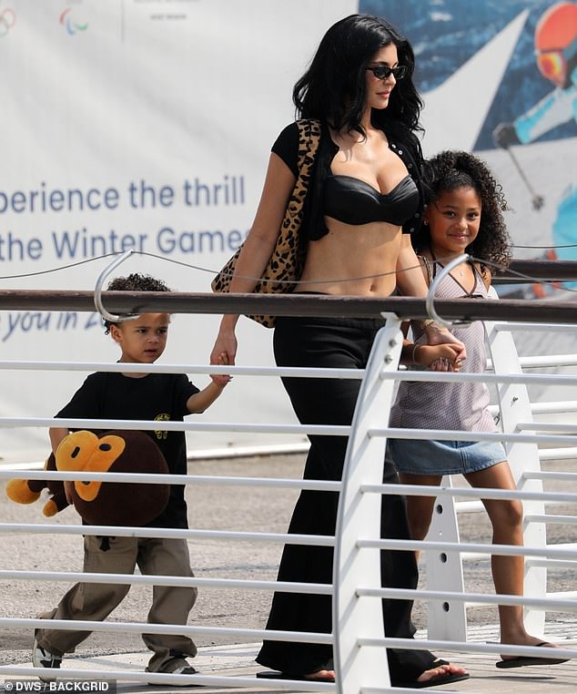 Kylie and her two children are in Venice for Jeff Bezos and Lauren Sanchez's wedding