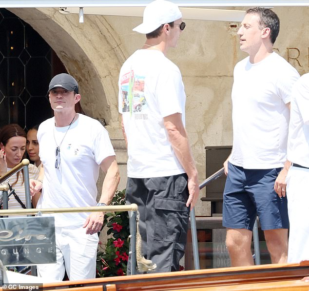 The sports star was later spotted spending time with Orlando Bloom as they enjoyed the sunny weather on a boat ride