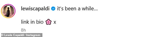 Captioning his exciting post, he simply wrote: 'It’s been a while…' before directing his followers to the link to his song in his bio