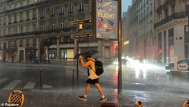 FRANCE: The torrential downpour comes while large parts of Europe battle extreme temperatures