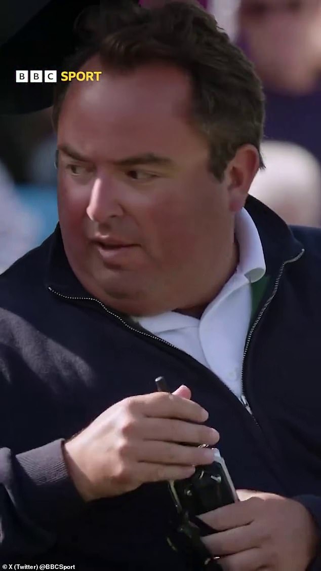 The umpire was not impressed and handed him what he thought was an obvious violation