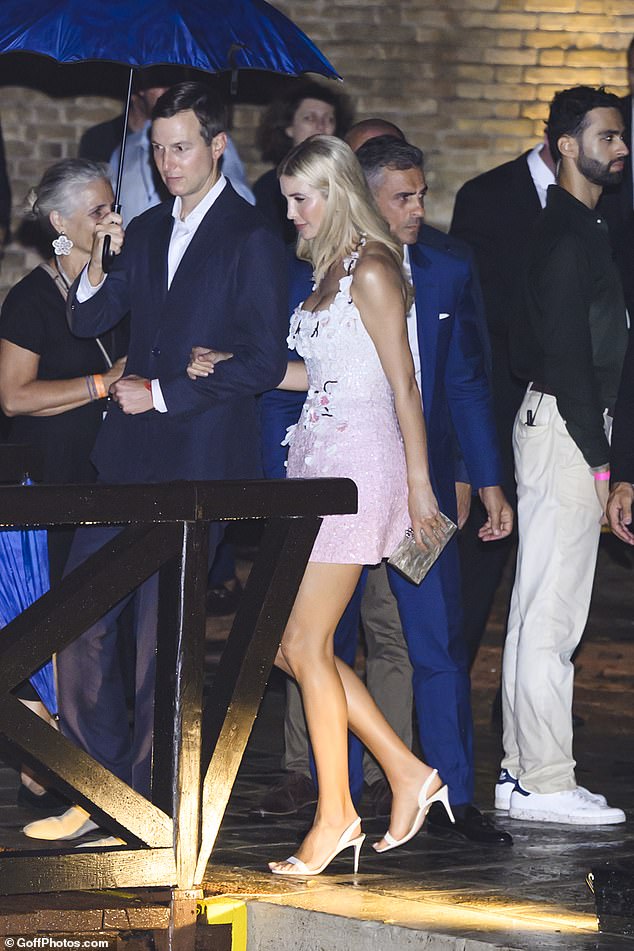 Jared Kushner and Ivanka Trump leave the pre-wedding party last night