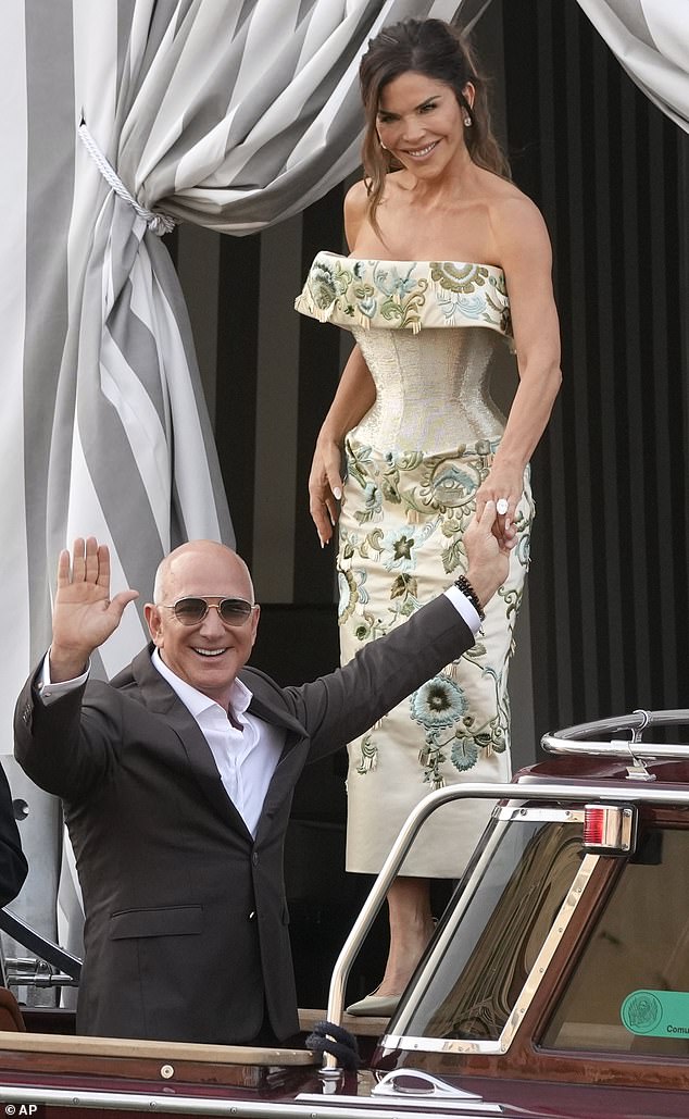 The bride-to-be is seen here with billionaire Amazon founder Jeff Bezos